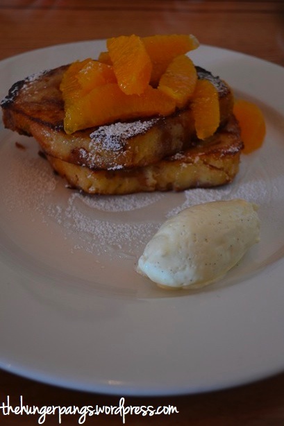 Twice-cooked marmalade French toast with oranges and vanilla panna cotta (16.5)